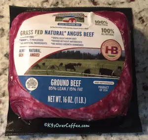 Organic Ground beef on a kitchen counter