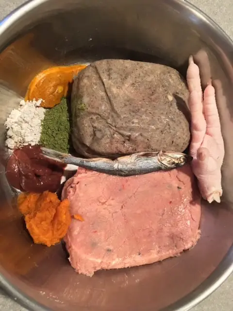 One Of Our Raw Dog Food Meals Featuring Balanced Blends Raw Chicken Dinner